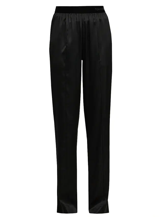 Women's Stretch Silk Satin Pajama Pants - Naa Black Women's Stretch Silk Satin Pajama Pants - Naa Black