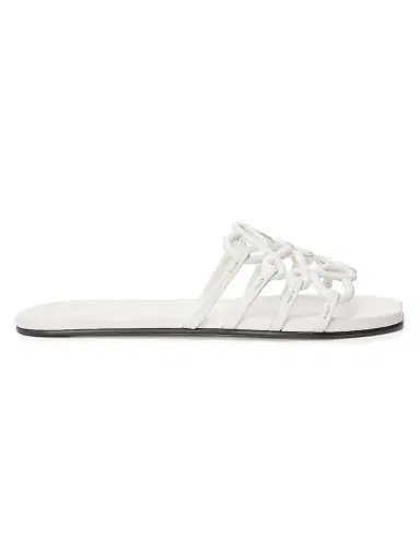 Loewe Women's x Paula's Ibiza Petal Anagram Leather Slides - Anthurium White - Size 11 Sandals | Thumbnail 1 Loewe Women's x Paula's Ibiza Petal Anagram Leather Slides - Anthurium White - Size 11 Sandals | Thumbnail 1