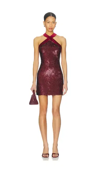 SIMKHAI Isla Halter Neck Mini Dress | Thumbnail 1 SIMKHAI Isla Halter Neck Mini Dress | Thumbnail 1