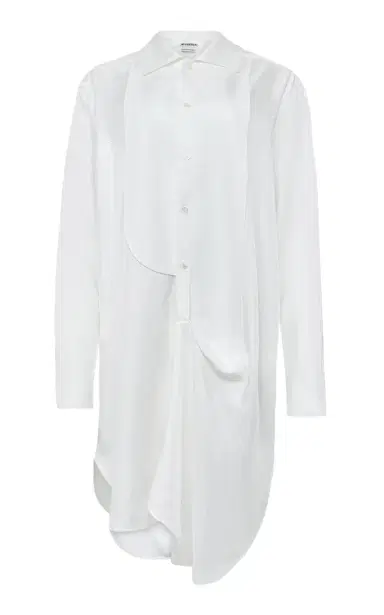 JW Anderson Tuxedo Draped Silk Midi Dress | Thumbnail 6 JW Anderson Tuxedo Draped Silk Midi Dress | Thumbnail 6