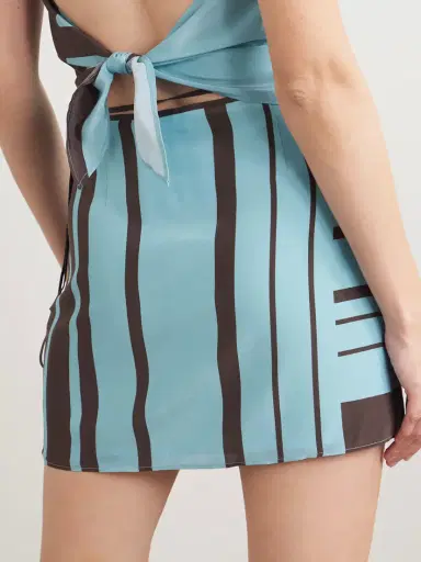 SIR. Rioja Striped Silk-crepe Mini Wrap Skirt | Thumbnail 3 SIR. Rioja Striped Silk-crepe Mini Wrap Skirt | Thumbnail 3