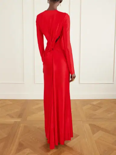 Victoria Beckham Gathered Satin Gown | Thumbnail 4 Victoria Beckham Gathered Satin Gown | Thumbnail 4