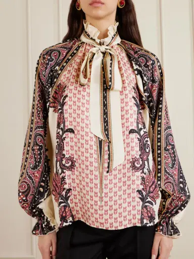Etro Pussy-bow Ruffled Printed Silk-twill Blouse | Thumbnail 3 Etro Pussy-bow Ruffled Printed Silk-twill Blouse | Thumbnail 3
