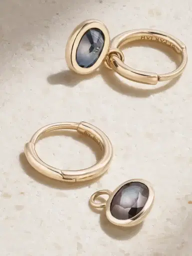 By Pariah Orbit 14-karat Recycled Gold Sapphire Hoop Earrings | Thumbnail 3 By Pariah Orbit 14-karat Recycled Gold Sapphire Hoop Earrings | Thumbnail 3