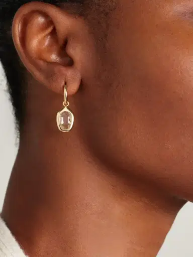 By Pariah Orbit Prism 14-karat Recycled Gold Topaz Hoop Earrings | Thumbnail 2 By Pariah Orbit Prism 14-karat Recycled Gold Topaz Hoop Earrings | Thumbnail 2
