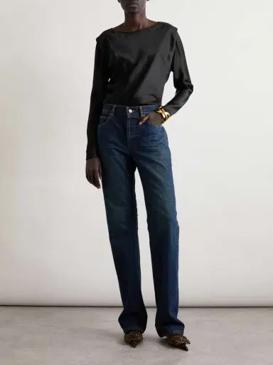 Saint Laurent Draped Silk-satin Blouse | Thumbnail 2 Saint Laurent Draped Silk-satin Blouse | Thumbnail 2