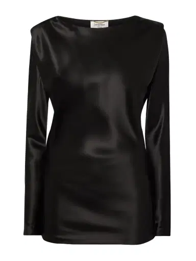 Saint Laurent Draped Silk-satin Blouse | Thumbnail 1 Saint Laurent Draped Silk-satin Blouse | Thumbnail 1
