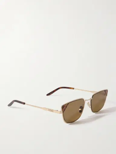 FENDI EYEWEAR Signature D-frame Gold-tone And Tortoiseshell Acetate Sunglasses | Thumbnail 3 FENDI EYEWEAR Signature D-frame Gold-tone And Tortoiseshell Acetate Sunglasses | Thumbnail 3