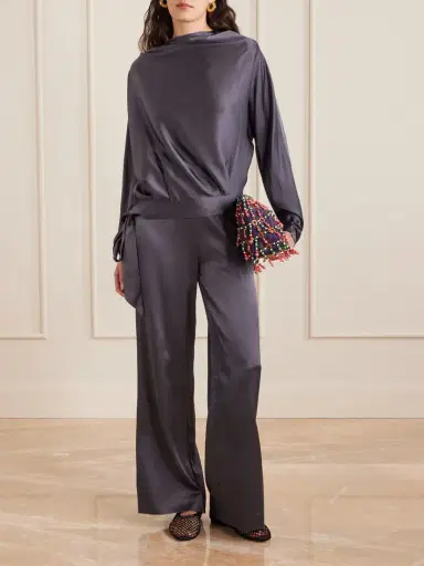 Staud Stroll Silk-blend Satin Wide-leg Pants | Thumbnail 2 Staud Stroll Silk-blend Satin Wide-leg Pants | Thumbnail 2