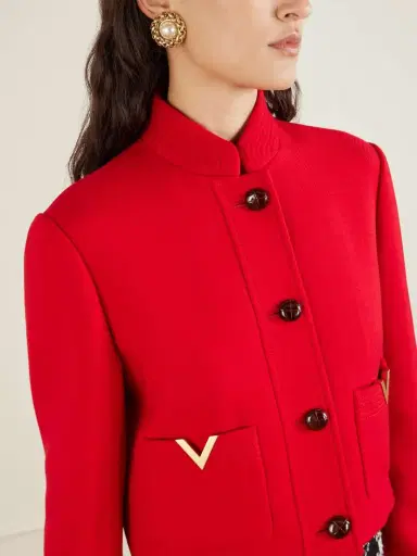Valentino Garavani Embellished Wool And Silk-blend Drill Jacket | Thumbnail 5 Valentino Garavani Embellished Wool And Silk-blend Drill Jacket | Thumbnail 5