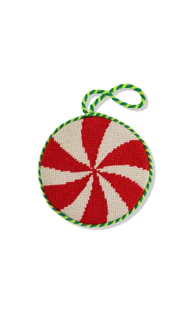 Furbish Studio Peppermint Needlepoint Icon Ornament | Thumbnail 1 Furbish Studio Peppermint Needlepoint Icon Ornament | Thumbnail 1