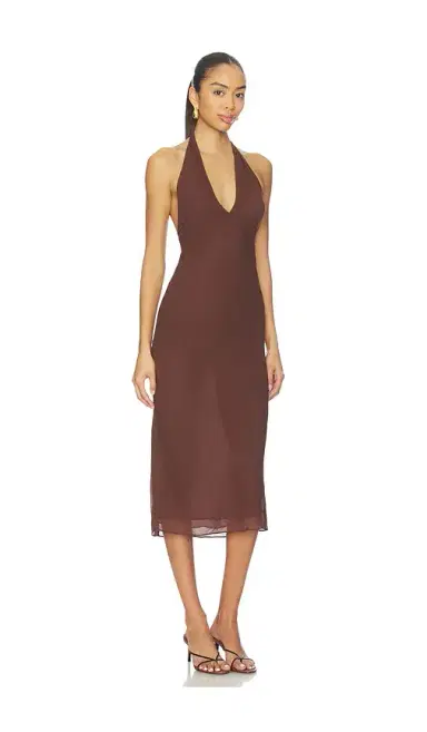 EAVES Via Halter Midi Dress | Thumbnail 2 EAVES Via Halter Midi Dress | Thumbnail 2