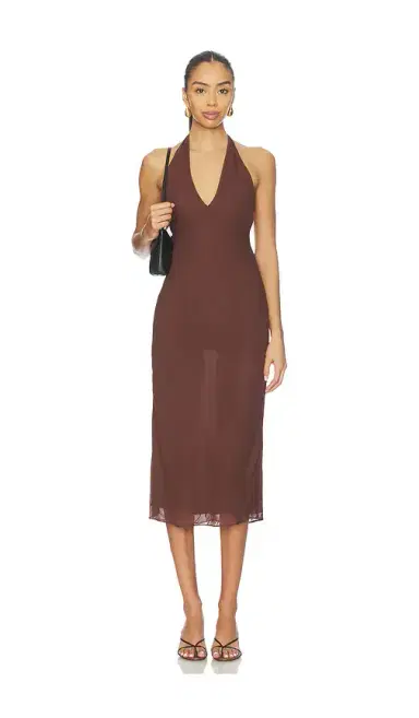 EAVES Via Halter Midi Dress | Thumbnail 1 EAVES Via Halter Midi Dress | Thumbnail 1