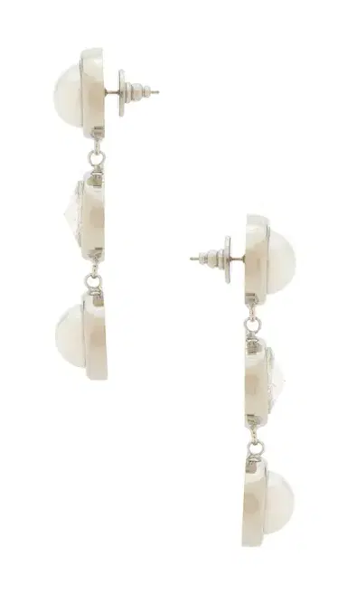 LELET NY Clare Crystal And Pearl Linear Earrings | Thumbnail 2 LELET NY Clare Crystal And Pearl Linear Earrings | Thumbnail 2