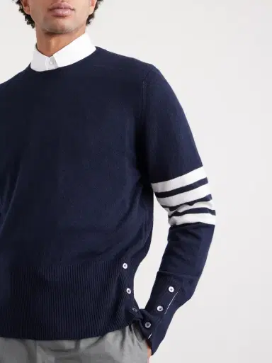 Thom Browne Slim-Fit Striped Cashmere Sweater - Men | Thumbnail 5 Thom Browne Slim-Fit Striped Cashmere Sweater - Men | Thumbnail 5