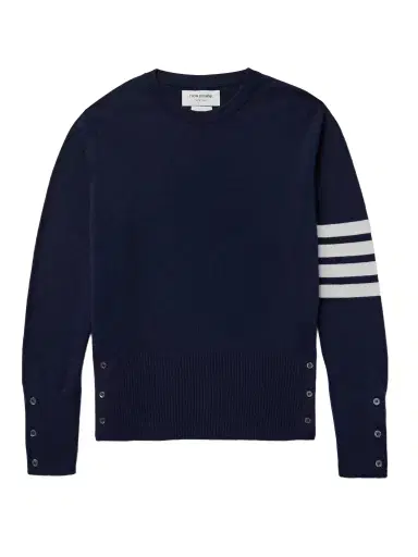 Thom Browne Slim-Fit Striped Cashmere Sweater - Men | Thumbnail 1 Thom Browne Slim-Fit Striped Cashmere Sweater - Men | Thumbnail 1