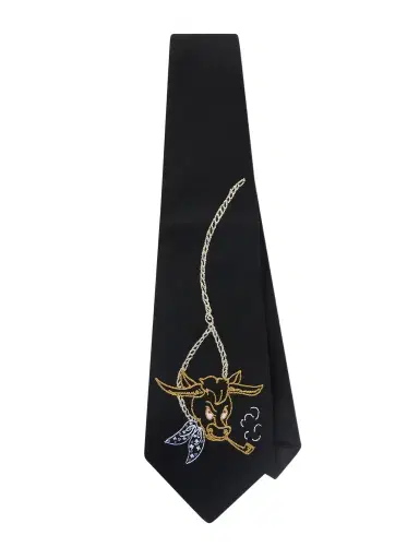 Enfants Riches Déprimés Bull 12cm Embroidered Virgin Wool-Twill Tie - Men | Thumbnail 1 Enfants Riches Déprimés Bull 12cm Embroidered Virgin Wool-Twill Tie - Men | Thumbnail 1