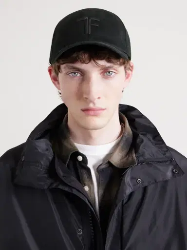 Tom Ford Logo-Embroidered Leather-Trimmed Cotton-Twill Baseball Cap - Men | Thumbnail 2 Tom Ford Logo-Embroidered Leather-Trimmed Cotton-Twill Baseball Cap - Men | Thumbnail 2
