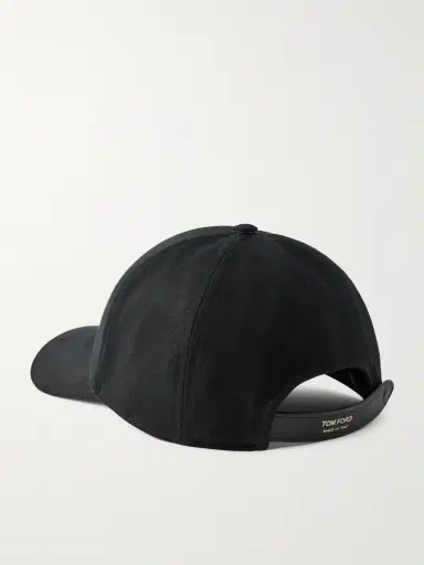 Tom Ford Logo-Embroidered Leather-Trimmed Cotton-Twill Baseball Cap - Men | Thumbnail 3 Tom Ford Logo-Embroidered Leather-Trimmed Cotton-Twill Baseball Cap - Men | Thumbnail 3