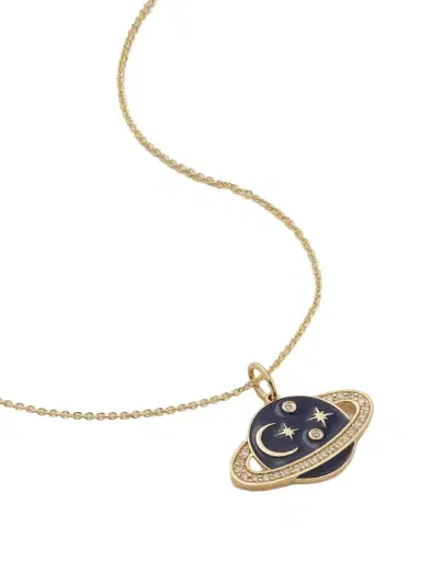 Sydney Evan Celestial 14-karat Gold, Enamel And Diamond Necklace | Thumbnail 1 Sydney Evan Celestial 14-karat Gold, Enamel And Diamond Necklace | Thumbnail 1