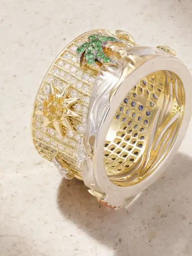 Yvonne Léon 24 Heures 9-karat Yellow And White Gold Gold Multi-stone Ring | Thumbnail 4 Yvonne Léon 24 Heures 9-karat Yellow And White Gold Gold Multi-stone Ring | Thumbnail 4