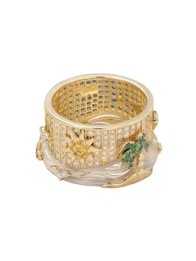 Yvonne Léon 24 Heures 9-karat Yellow And White Gold Gold Multi-stone Ring | Thumbnail 1 Yvonne Léon 24 Heures 9-karat Yellow And White Gold Gold Multi-stone Ring | Thumbnail 1