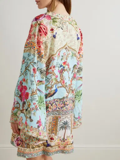 Camilla Crystal-embellished Printed Linen Kaftan | Thumbnail 3 Camilla Crystal-embellished Printed Linen Kaftan | Thumbnail 3