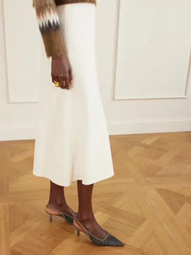 Brunello Cucinelli 55 Embellished Suede-trimmed Mesh Slingback Pumps | Thumbnail 2 Brunello Cucinelli 55 Embellished Suede-trimmed Mesh Slingback Pumps | Thumbnail 2