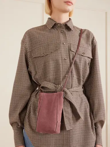 Brunello Cucinelli Embellished Leather-trimmed Suede Pouch | Thumbnail 3 Brunello Cucinelli Embellished Leather-trimmed Suede Pouch | Thumbnail 3