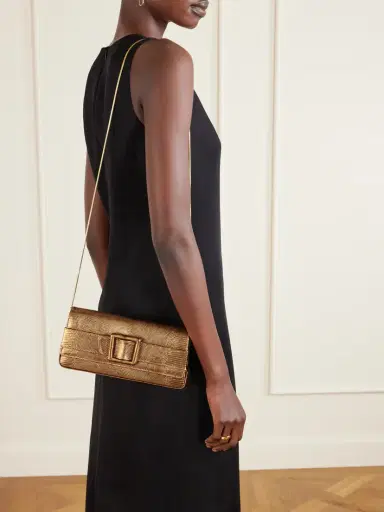Manolo Blahnik Maygot Metallic Lizard-effect Leather Clutch | Thumbnail 3 Manolo Blahnik Maygot Metallic Lizard-effect Leather Clutch | Thumbnail 3