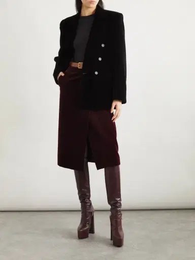 Saint Laurent Double-breasted Velour Blazer | Thumbnail 2 Saint Laurent Double-breasted Velour Blazer | Thumbnail 2