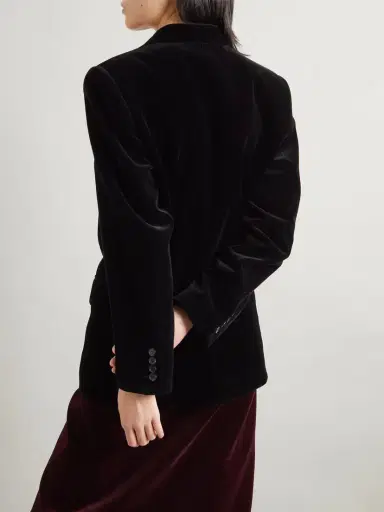 Saint Laurent Double-breasted Velour Blazer | Thumbnail 4 Saint Laurent Double-breasted Velour Blazer | Thumbnail 4