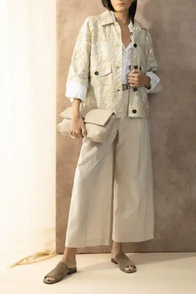 Brunello Cucinelli Halo Deconstructed Embroidered Jacket | Thumbnail 2 Brunello Cucinelli Halo Deconstructed Embroidered Jacket | Thumbnail 2