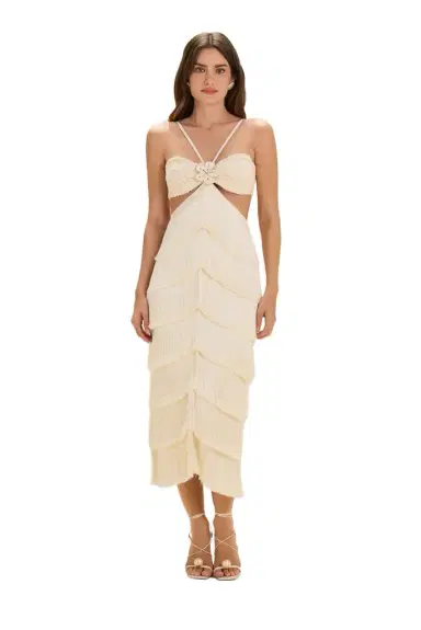 PatBo LYA FRINGE MIDI DRESS (off) | Thumbnail 1 PatBo LYA FRINGE MIDI DRESS (off) | Thumbnail 1