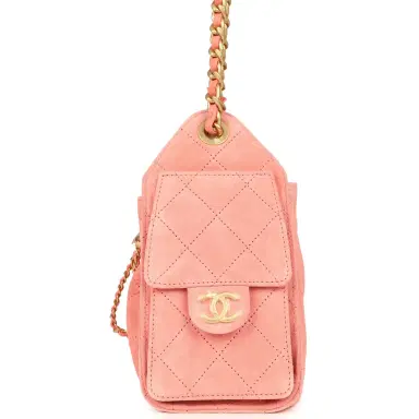 Chanel Chanel Mini 25 Hobo Bag Pink Suede Antique Gold Hardware | Thumbnail 3 Chanel Chanel Mini 25 Hobo Bag Pink Suede Antique Gold Hardware | Thumbnail 3