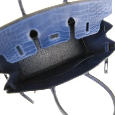 HERMÈS Hermes Birkin 25 Bleu Saphir Matte Alligator Palladium Hardware | Thumbnail 8 HERMÈS Hermes Birkin 25 Bleu Saphir Matte Alligator Palladium Hardware | Thumbnail 8