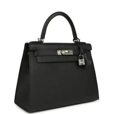 HERMÈS Hermes Kelly Sellier 28 Black Epsom Palladium Hardware | Thumbnail 2 HERMÈS Hermes Kelly Sellier 28 Black Epsom Palladium Hardware | Thumbnail 2