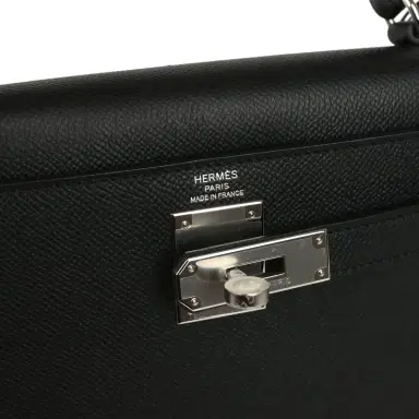 HERMÈS Hermes Kelly Sellier 28 Black Epsom Palladium Hardware | Thumbnail 7 HERMÈS Hermes Kelly Sellier 28 Black Epsom Palladium Hardware | Thumbnail 7