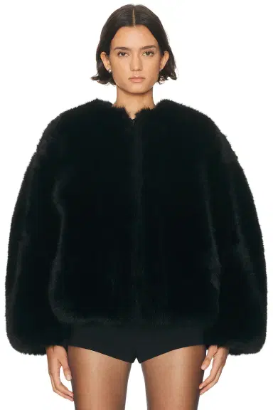 HAELO Long Hair Faux Fur Bomber | Thumbnail 3 HAELO Long Hair Faux Fur Bomber | Thumbnail 3