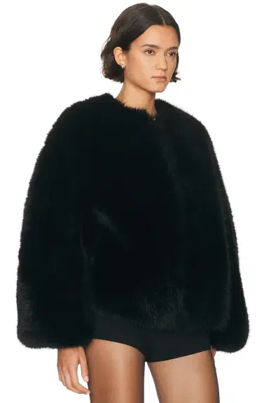 HAELO Long Hair Faux Fur Bomber | Thumbnail 4 HAELO Long Hair Faux Fur Bomber | Thumbnail 4