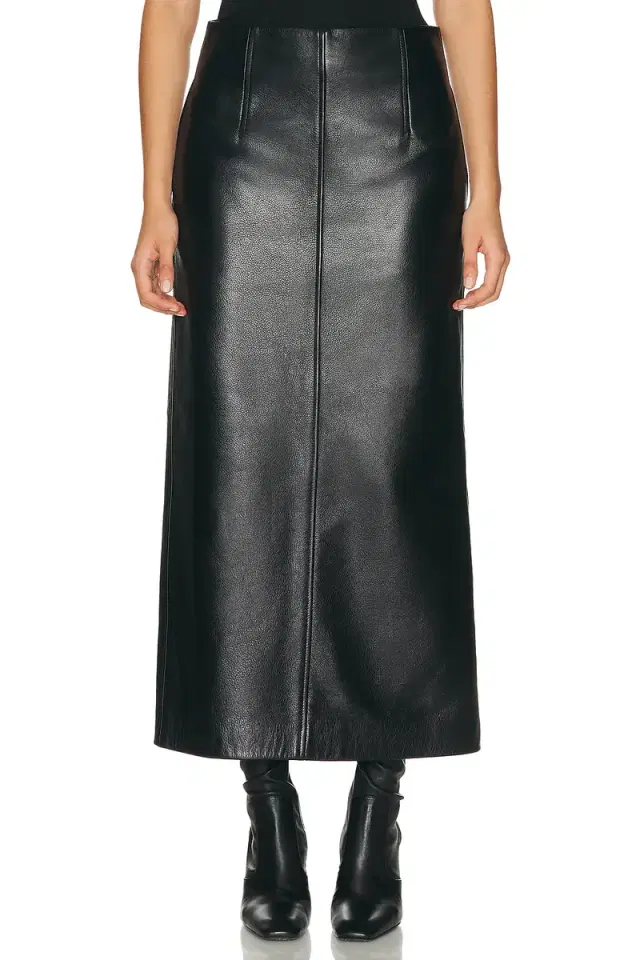 Grained Leather Straight Skirt Grained Leather Straight Skirt