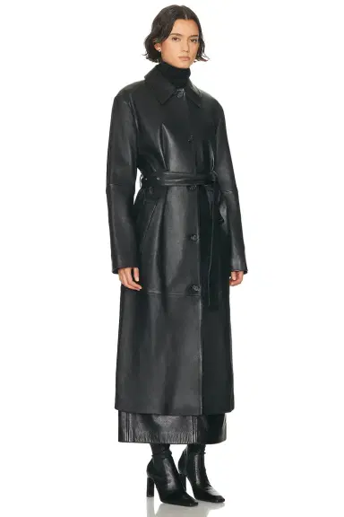 TOTEME Belted Leather Coat | Thumbnail 3 TOTEME Belted Leather Coat | Thumbnail 3