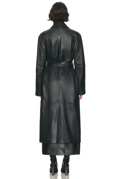 TOTEME Belted Leather Coat | Thumbnail 4 TOTEME Belted Leather Coat | Thumbnail 4