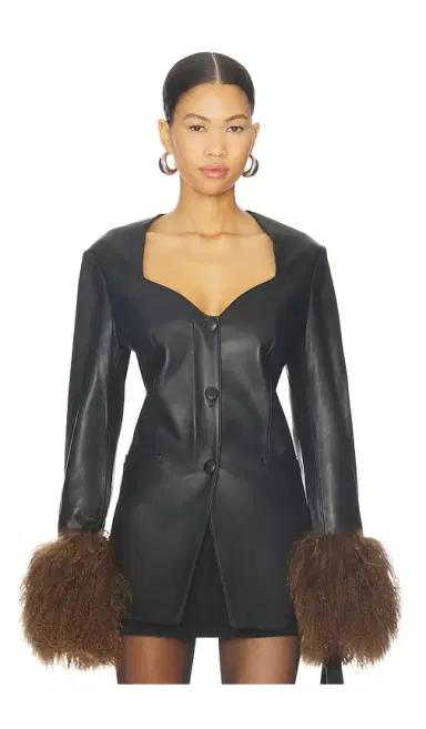 Susanna Chow Daria Leather Shearling Jacket | Thumbnail 1 Susanna Chow Daria Leather Shearling Jacket | Thumbnail 1