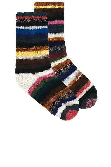 The Elder Statesman Hand Knit Mix N' Match Sock | Thumbnail 1 The Elder Statesman Hand Knit Mix N' Match Sock | Thumbnail 1