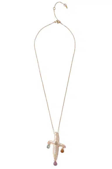 CHAN LUU Chandelier Pearl Cross Necklace | Thumbnail 1 CHAN LUU Chandelier Pearl Cross Necklace | Thumbnail 1