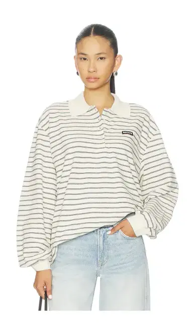 ROTATE Pique Long Sleeve Polo | Thumbnail 1 ROTATE Pique Long Sleeve Polo | Thumbnail 1