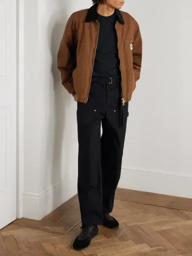 Sacai Carhartt WIP Straight-Leg Belted Panelled Cotton-Canvas Trousers - Men | Thumbnail 2 Sacai Carhartt WIP Straight-Leg Belted Panelled Cotton-Canvas Trousers - Men | Thumbnail 2