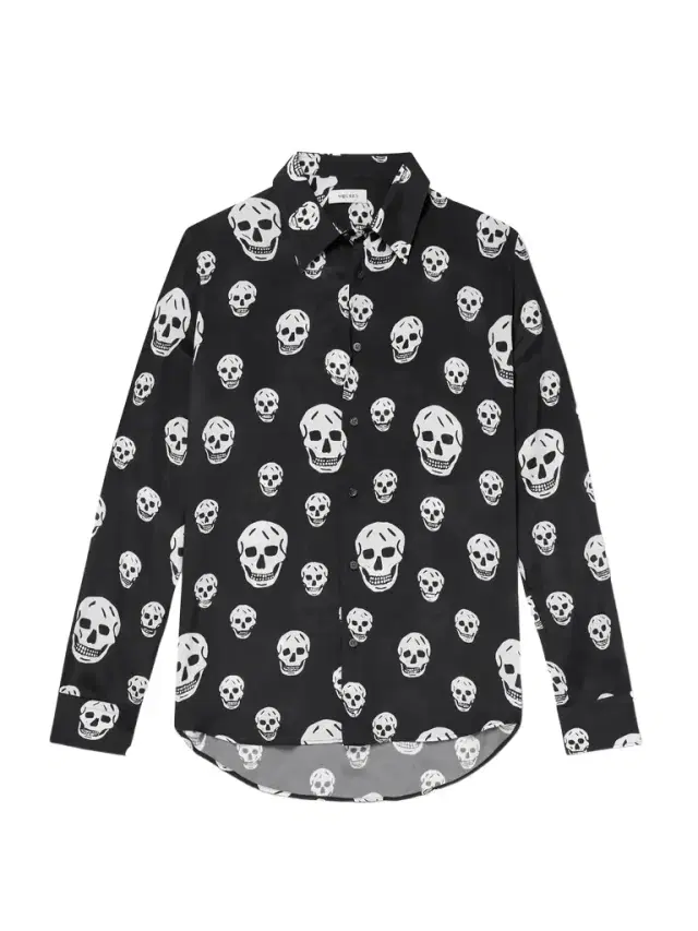Printed Satin Shirt - Men - Black - UK/US 16 Printed Satin Shirt - Men - Black - UK/US 16