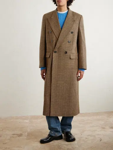 Valentino Garavani Double-Breasted Prince of Wales Checked Virgin Wool Coat - Men | Thumbnail 3 Valentino Garavani Double-Breasted Prince of Wales Checked Virgin Wool Coat - Men | Thumbnail 3